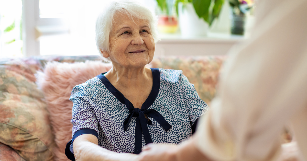 Elderly woman with dementia care