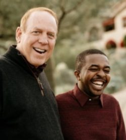 Above Left: Lawrence (on the right) with his client, Gary