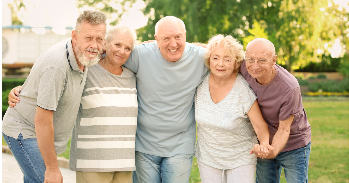 group of elderly friends