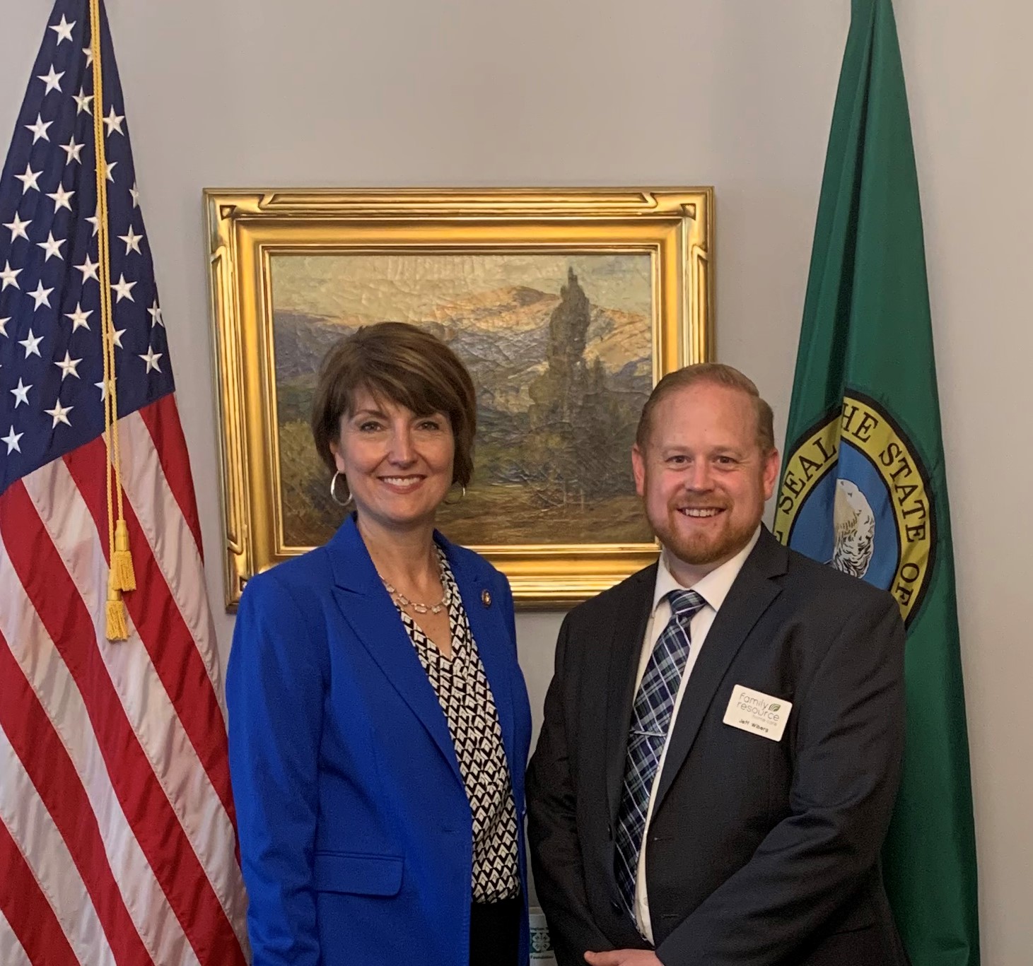 CEO Jeff Wiberg with Cathy McMorris Rogers home care