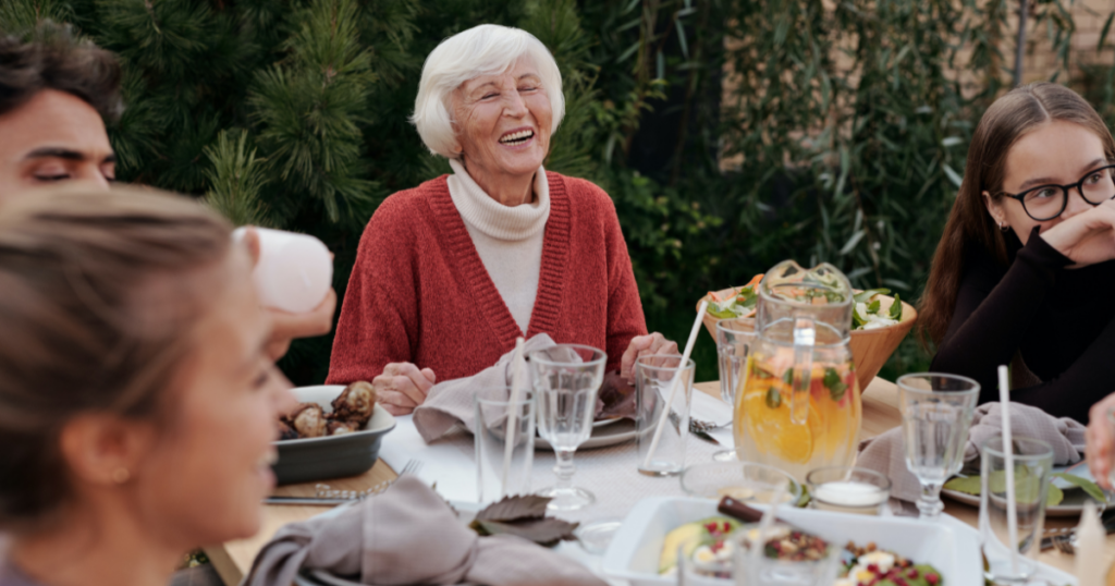 elderly women happy with live-in care