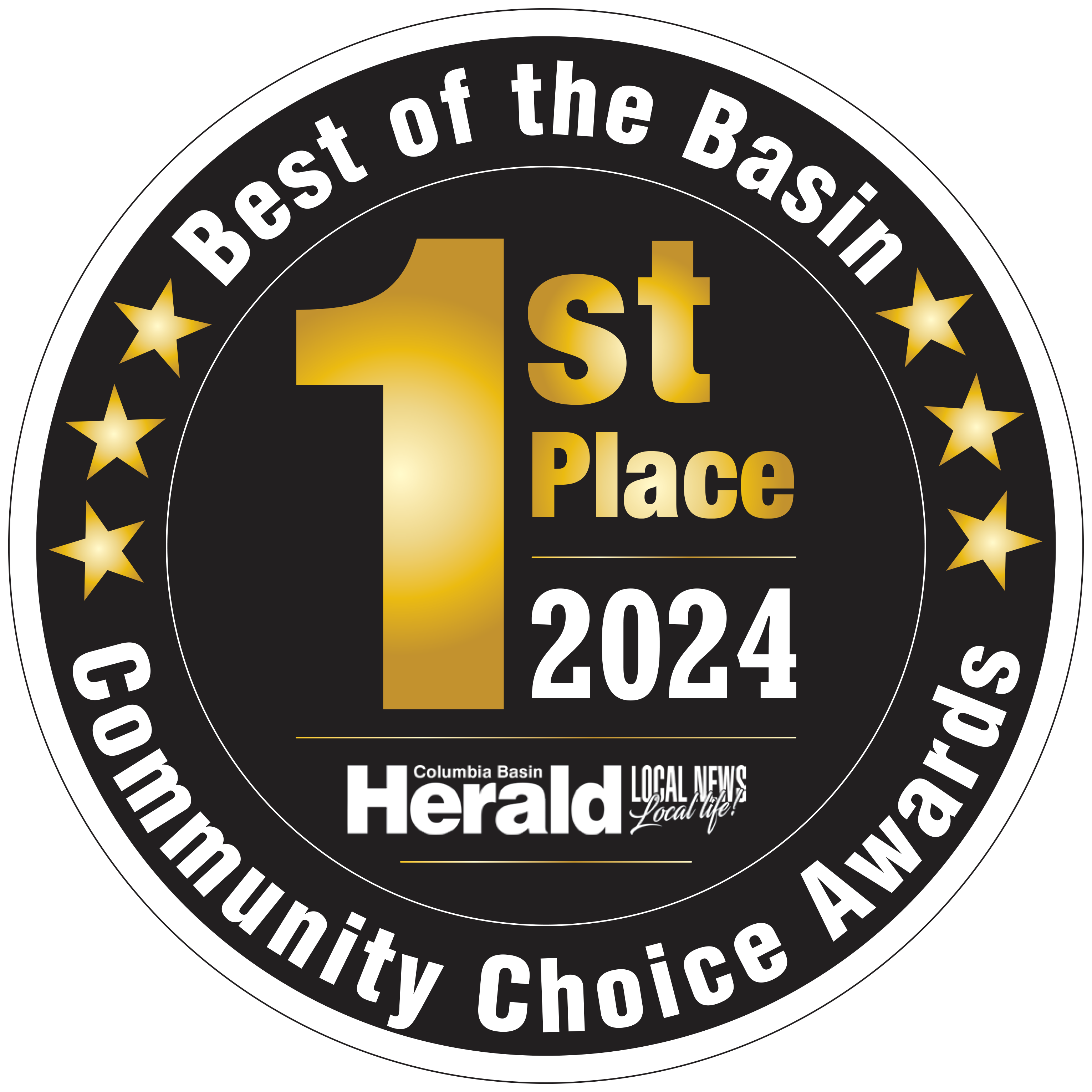 Best of the Basin 1st Place 2024 award seal Moses Lake transparent background